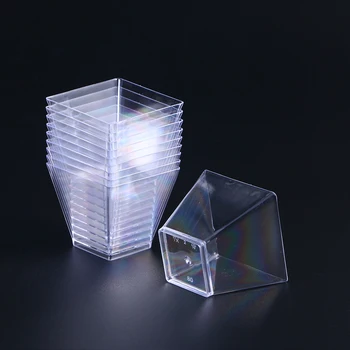 50PCS 60ml de Plastic de Unică folosință Parte Cupe Clar Porțiune Transparentă Trapezoidală Container pentru Jeleu Iaurt Spume Desert