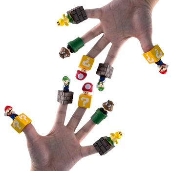 5pcs/lot Super Mario Decor Creativ mario Bros PVC Figurine Jucarii Deget, papusa Ciuperci Mini Figurine Jucarii Pentru copii Cadouri