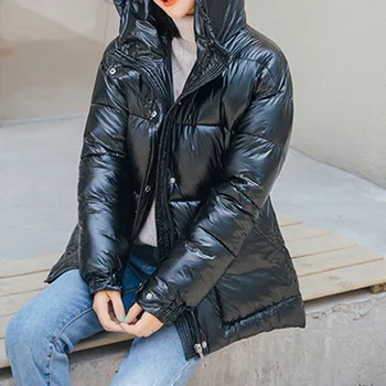 6 culori 2020 Iarna Bumbac Căptușit Jachete de Culoare Solidă cu Curea Casual Pierde Parka cu Gluga Stil coreean Femei Sacouri Topuri
