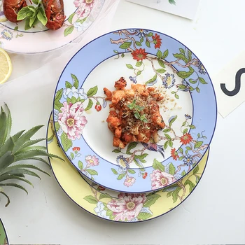 8inch high-end bone china plăci stil Britanic ceai de după-amiază farfurie de desert friptura de spaghete placa creative pasăre design plate
