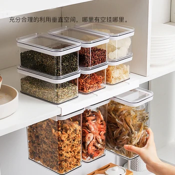 Alimente Cutie De Depozitare Din Plastic Clar Set Container De Cereale Integrale Rezervor Montat Pe Perete Bucătărie Alimente Borcan Etanș