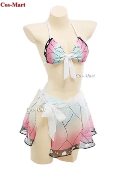 Anime Demon Slayer:Kimetsu Nu Yaiba Kochou Shinobu Cosplay Costum Sexy Bikini de costume de Baie Activitatea de Petrecere, Joc de Rol Îmbrăcăminte S-XL