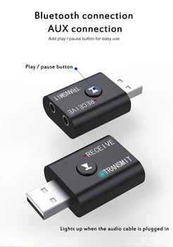 Bluetooth 5.0 Adaptor USB Wireless Bluetooth Transmițător Receptor de Muzică Audio Pentru PC TV Auto Hands-free 3.5 mm AUX Adaptador
