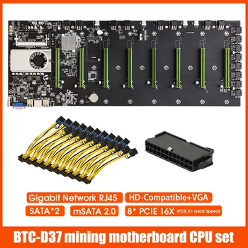 BTC-D37/BTC-S37 Miniere Placa de baza CPU Set 8 Grafică Slot Card + 24Pin Adaptor de Alimentare + 8pini PCIE Dual 8 (6+2)Pini Cablu de Alimentare