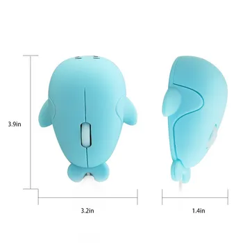 CHYI Cartoon Dolphin Retractabil Mouse-ul prin Cablu 1000 DPI Mini Mut Soareci copii Copii Mause pentru PC, Laptop