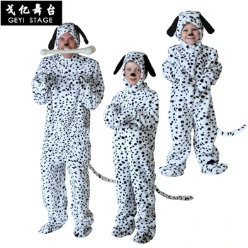 Copii Băieți Fete Onesie Dalmatians Câine Pătat Cosplay Costum De Flanel Cald Alb Negru Animale Drăguț Kigurumi Copii Salopeta Pijama