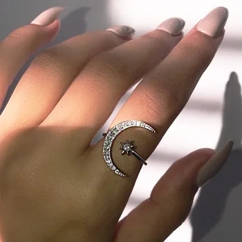 Creative Inimă Simplă Inele pentru Femei Cupluri Petrecere de Moda Bijuterii inel Reglabil Stele