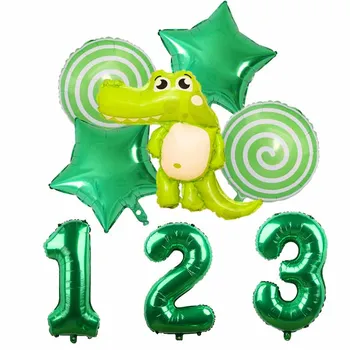 Crocodil Baloane Set Safari Băiat Ziua de nastere Ballon Hohote Balon Unul 1-a zi de Naștere Copil de Dus de Baloane Happy Birthday Decor Copii Baieti