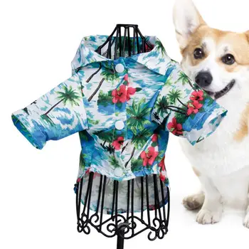 Câine Haine De Vară, De Plajă, Tricouri Câine Drăguț De Imprimare Plaja Hawaii Casual Călătorie Pentru Animale De Companie Tricou Ananas Floral, Maneci Scurte Pisică Câine Bluza