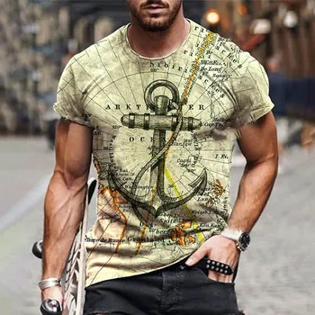 De vară pentru Bărbați T-shirt imprimat 3d Ancora Tricou cu Mânecă Scurtă Isus Cross Sport Respirabil Mare Dimensiune T-shirt 110-6xl