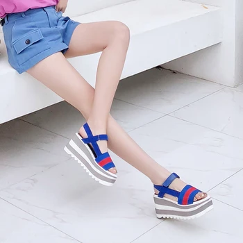 DORATASIA 2020 Brand Vânzare Fierbinte Fete Dulci Sandale cu Platforma Femei 2020 Moda de Vara Pene Tocuri inalte Pantofi de Plaja si Femeie