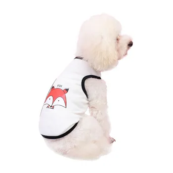 Drăguț Animale de Imprimare Câine Hoodie Coat Animale de companie Haine Catelus Câine Vestă de Vară Dog T-shirt Haine de Câine O-neck fără Mâneci Consumabile pentru animale de Companie