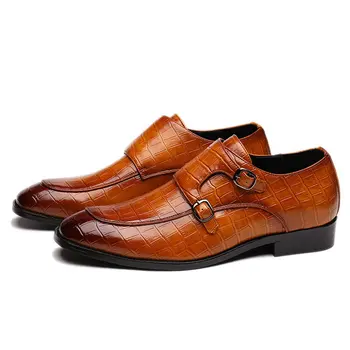 ERRFC de Lux Personalizate Barbati Verde de Agrement din Piele Pantofi de Designer de Moda Deget de Metal Cataramă de Curea Călugăr Pantofi Plus Dimensiune 47 48 Roșu