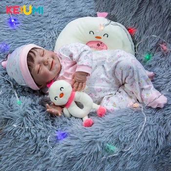 Fantezie Zâmbind Renăscut Baby Dolls Fibre Parul Super Moale de Silicon 50 cm Pânză Corpul Renăscut Bebe Jucarii de Copil pentru Copii Cadouri de Ziua