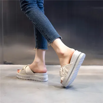 FEDONAS Vara Prins Pantofi Platforma Femeie Tocuri 2021 mai Noi Stras Femei Sexy Papuci de Moda de Calitate pentru Femei Sandale