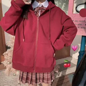 Femei jachete Colorate, cu Gluga, Plus Catifea de Bază All-meci Studenti de Agrement Uza Haine coreeană Stil Chic Feminin de Primăvară