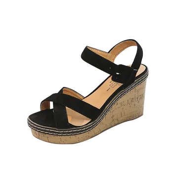 Femei Sandale Wedge Platform Roman Pantofi de Vară 2021 Noi Toc Înalt sandale Brioșă Platforma Gros Sandale cu Talpă de Pantofi pentru Femei