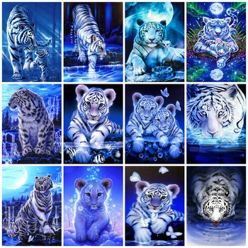 HUACAN 5d Diamant Pictura DIY Tigru Full Piața Diamant Mozaic cruciulițe Animal Cadou Handmade, Decor Acasă