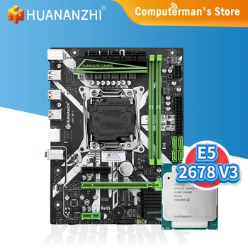 HUANANZHI X99 8M F X99 Placa de baza combo kit set Intel XEON E5 2678 V3 suport 2 * DDR4 RECC NON-ECC memorie M. 2 NVME USB3.0
