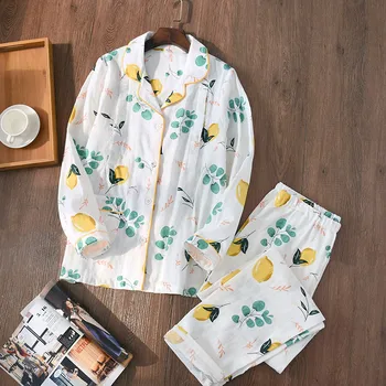 Japoneze nouă de primăvară și de toamnă doamnelor bumbac tifon femeile gravide postpartum care alăptează pijamale plus dimensiune serviciu acasă costum de vara