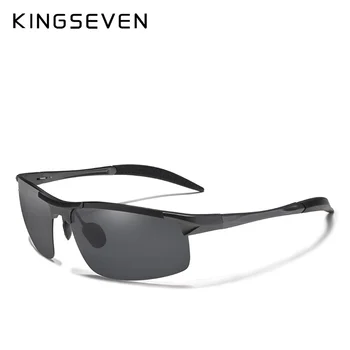 KINGSEVEN Bărbați ochelari de Soare Polarizat Colorate Aluminiu Magneziu Ochelari de Soare Pentru Pescuit de Conducere Dreptunghi fără ramă Nuante