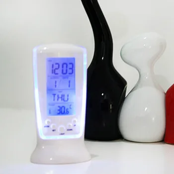 LED-uri digitale Ceas Deșteptător cu Calendar Temperatura lumina de Fundal Albastru Calendar Electronic Termometru Birou AAA Alimentat Ceasuri de Masa