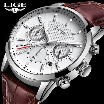 LIGE 2021 Ceas Barbati Sport de Moda Cuarț Ceasuri Barbati Ceasuri de Top de Brand din Piele Impermeabil Militar Data Ceas Relogio Masculino