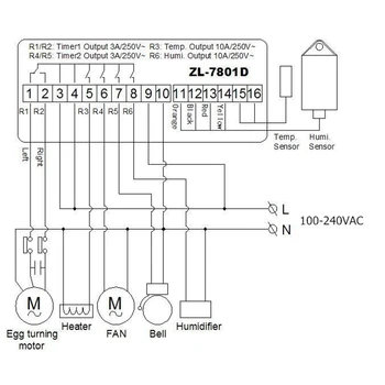 LILYTECH ZL-7801D Multifunctional Automata Incubator Controller Mini XM-18 Temperatura Umiditate Incubator Controller