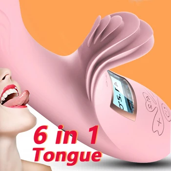 Limba Lins Vibratoare pentru Femei Masturbare Încălzire G-spot Stimulator Clitoris Dilldo Vagin Orgasm Oral Sex Jucării pentru Adulți