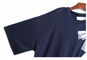 [MEM] Femei Albastru Dimensiune Mare Arc de Imprimare Casual Pierde T-shirt Noi Gât Rotund Maneca Scurta Mareea Moda Primavara-Vara 2021 1DD7246