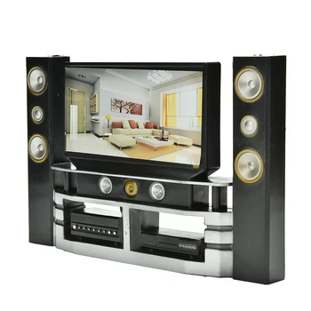 Mini Hi-Fi 1:6 TV Home cinema Cabinet Set Combo Pentru Haine Papusa Rochie de Accesorii Mobilier Casa de Jucarii pentru Copii New Sosire
