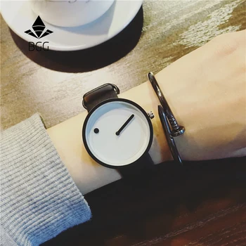 Moda Minimalist Ceasuri de mana Barbati Casual Ceasuri Punct și Linie Simplu, Elegant Cuarț Ceasuri de mana Unisex Ceasuri din Piele Trupa
