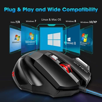 Mouse de calculator Gamer Ergonomic Mouse de Gaming cu Fir USB de Joc Mause 5500 DPI Tăcut Șoareci Cu LED Backlight 7 Buton Pentru Laptop PC