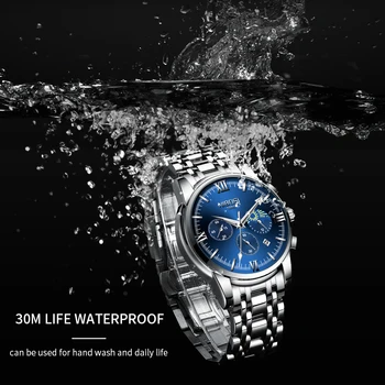 NIBOSI 2021 Brand de Top pentru Bărbați Ceasuri din Oțel Inoxidabil rezistent la apa Sport Cuarț Ceas Pentru Bărbați de Afaceri Multifuncțional relogio masculino
