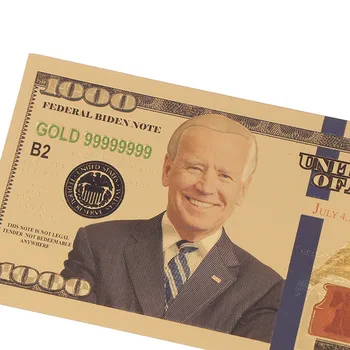 Noi Biden America Alegerile Prezidențiale Placat Cu Aur Comemorative Notă De Bancă