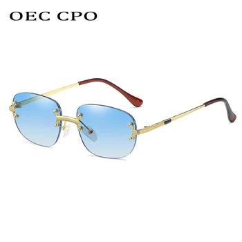 OEC CPO Noua Moda fără ramă Pătrată ochelari de Soare Femei Barbati Retro Aliaj de Ochelari de Soare Vintage Punk Petrecere în aer liber Ochelari de UV400