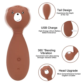 OLO 12 Viteze Vibratoare Penis artificial Urs Drăguț G Spot Vibrator Rotație de 360 de Grade Stimulator Clitoris Jucarii Sexuale pentru Femei