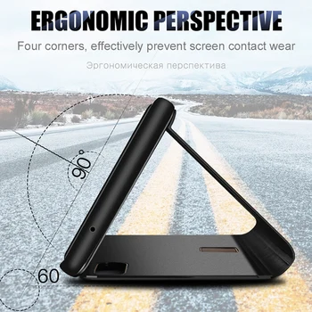 Pentru Samsung Galaxy A72 5G Caz Smart Mirror Flip Magnetic Caz Pentru SamsungA72 Sumsung 72 Telefon Cover Stand de Carte Coque Fundas