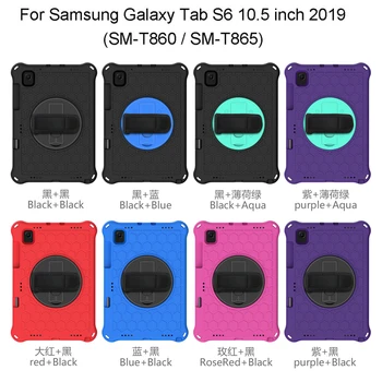 Pentru Samsung Galaxy Tab S6 10.5 inch 2019 SM-T860 SM-T865 Caz EVA Copiii în Siguranță la Șocuri Rotativ de Mână Curea de Umăr Capacul suportului