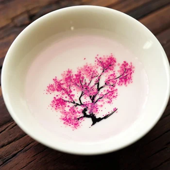 Sakura Cupa Dragul Schimba Culoarea Cu Apă Rece/Apă Caldă-Vezi Piersic Flori De Cires Floare Magic Sakura Floare De Ceai Castron De Bucatarie