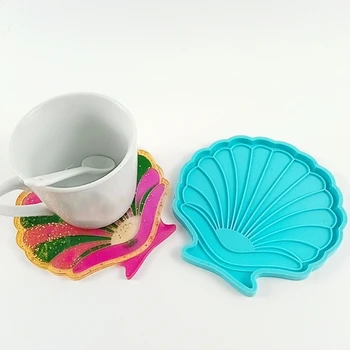 Shell Forma Coaster Rășină Epoxidică Mucegai Cupa Mat Pad Silicon Mucegai Meserii DIY Instrument 649D