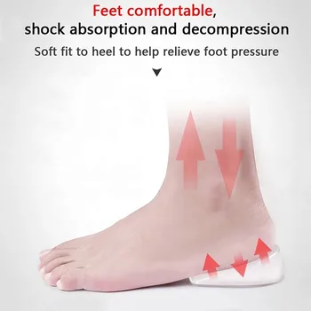 Silicon Interior Sporit De Pantofi Branț Ortopedice Masaj Toc De Ridicare Instrument De Îngrijire De Picioare Invizibil Înălțime Crește Branț Picior Pad