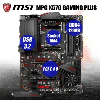 Socket AM4 MSI MPG X570 JOCURI PLUS o Placa de baza R9 DDR4 1866MHz 128GB PCI-E 4.0 M. 2 PCIe USB3.2 Gen1 Desktop AMD X570 Placa de baza
