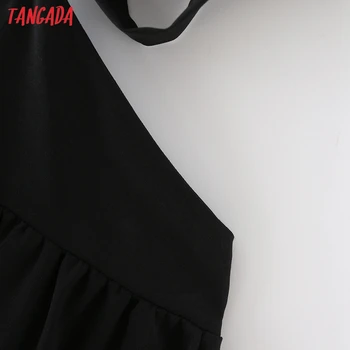 Tangada Femei Solid Negru Rochie de Cut-out Curea fără Mâneci 2021 Doamna de Moda Rochii Sexy Vestido CE142