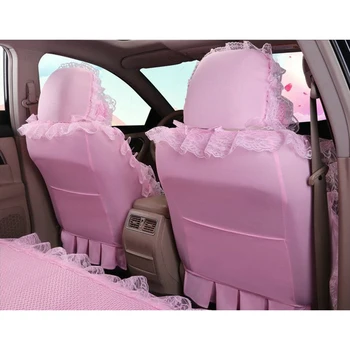 Universal Drăguț Roz Huse Auto Seturi Pentru Femei Fete Set Complet de Interior Kawaii Decor Protector Accesorii Pentru BMW Audi