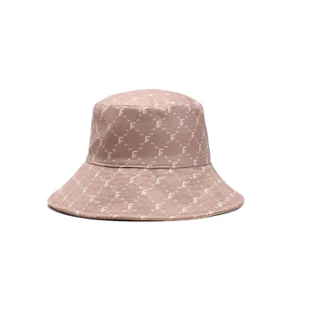 Vara dom satin de protecție solară găleată pălărie cu margine mare, monograma tipărite față-verso umbrelă de soare pălărie de pescar