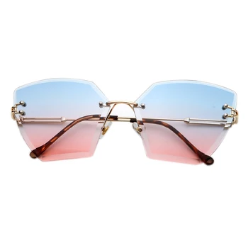 ZUCZUG Pătrat fără ramă de ochelari de Soare pentru Femei Brand de Lux Cristal Gradient Lens Clar Ochelari de Soare Doamnelor de Epocă Supradimensionat Ochelari