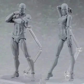 1 set 13cm Artist Pictura Arta Anime Figura Schița Draw Masculin Feminin Mobil Corp de Acțiune Figura Model de Jucărie Trage Manechin