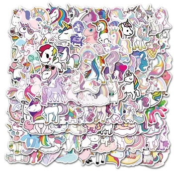 10/30/50/BUC Unicorn Desene animate Animal rezistent la apa Drăguț Graffiti Caz de Călătorie Notebook-uri de Chitara Decoratiuni en-Gros