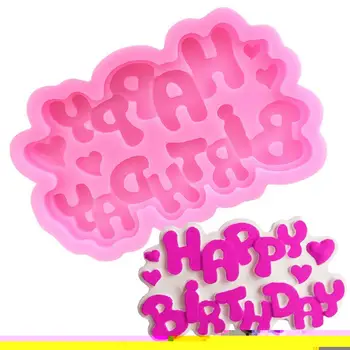 1buc 3D Happy Birthday Scrisoare de Mucegai Silicon Instrumente Creative Fondant de Ciocolata Decor Tort de Copt Bomboane Mucegai Petrecere Cupcake Meserii